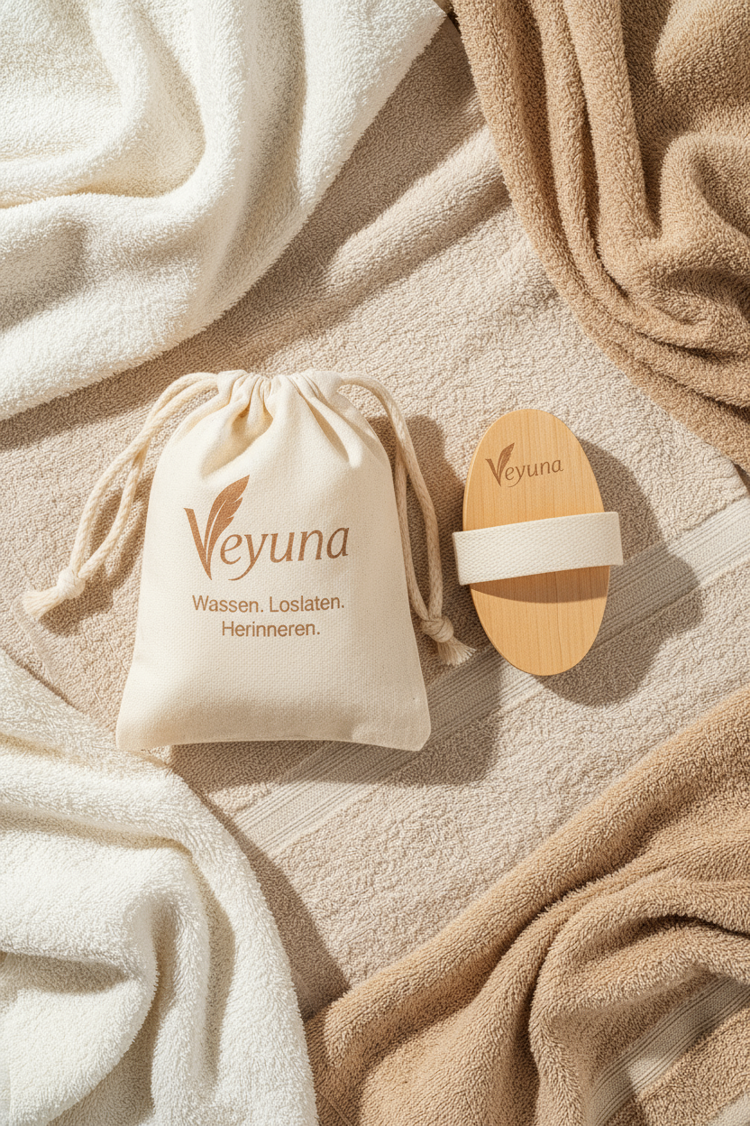 Luxe lichaamsborstel met zakje flatlay