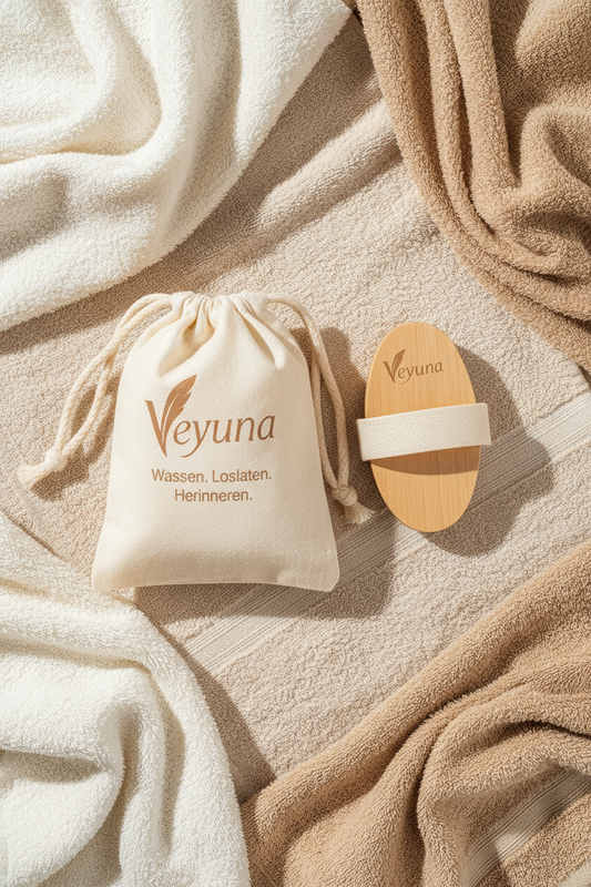 Luxe lichaamsborstel met zakje flatlay