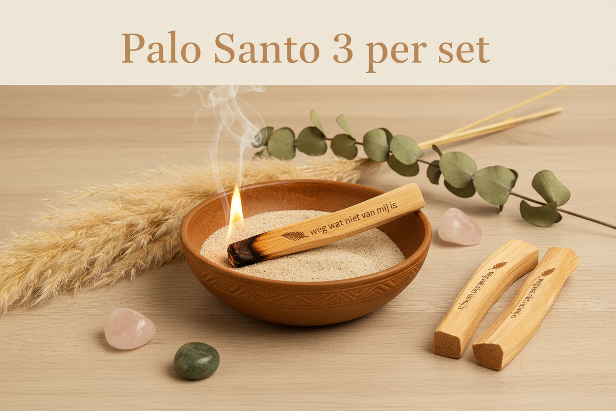 Palo Santo 3 per set Banner - 1 brandend, 2 ernaast